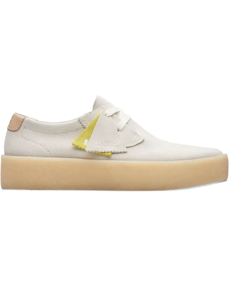 Clarks Ashcott Cup "Off White Suede" Schnürschuhe - Weiß Weiß