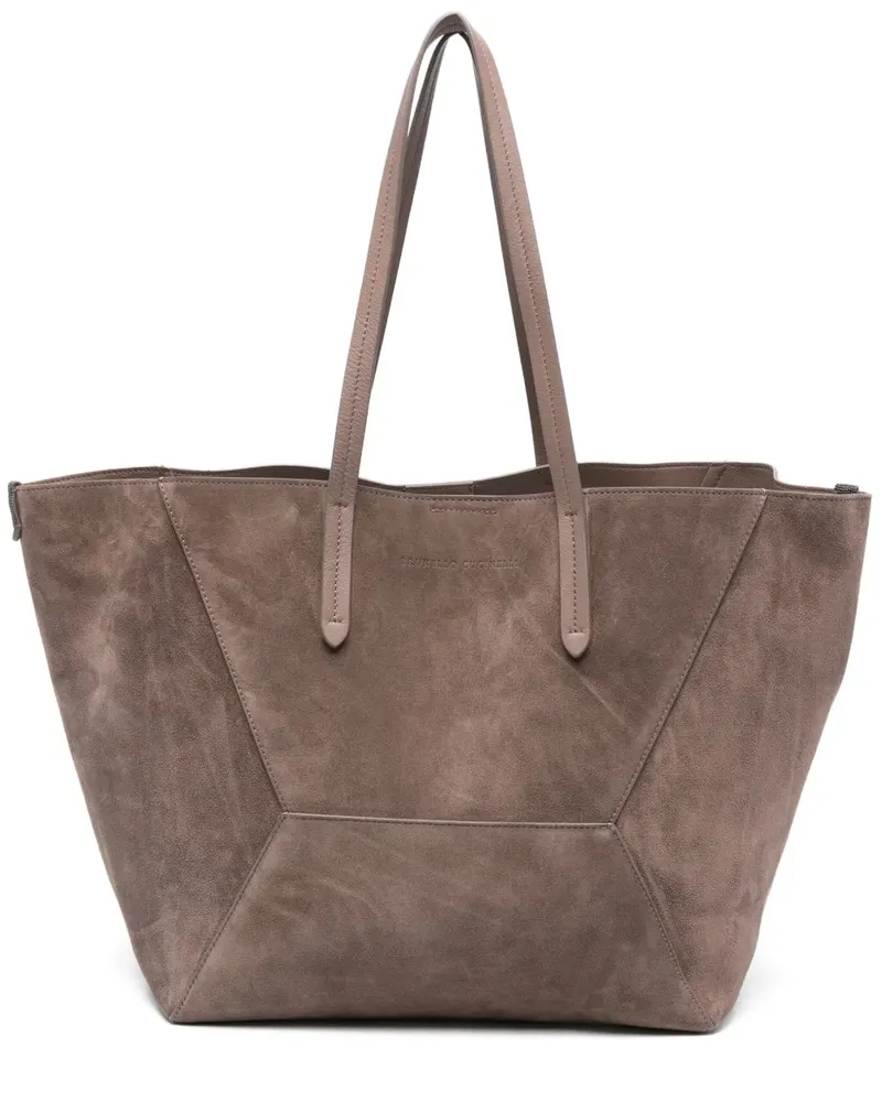 Brunello Cucinelli Shopper aus Wildleder - Grau Grau