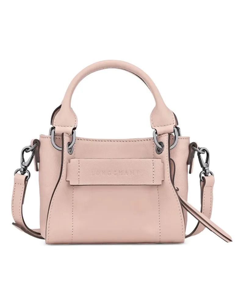 Longchamp Mini 3D Schultertasche aus Leder - Rosa Rosa
