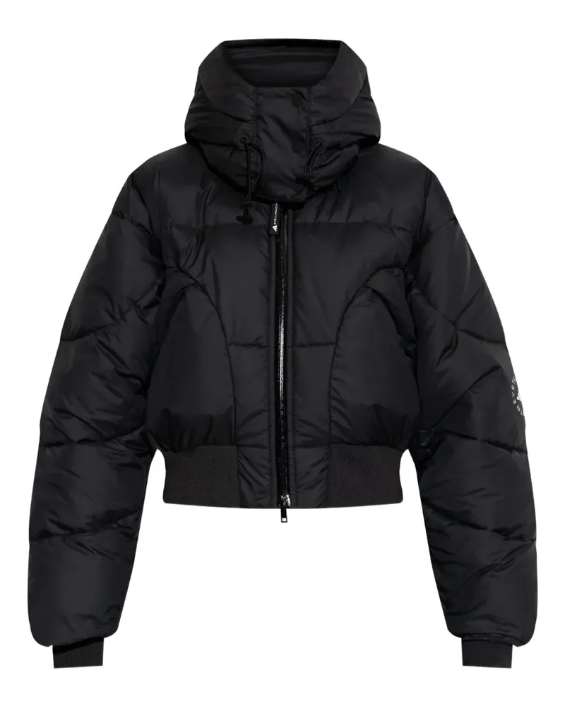 adidas hooded quilted jacket - Schwarz Schwarz