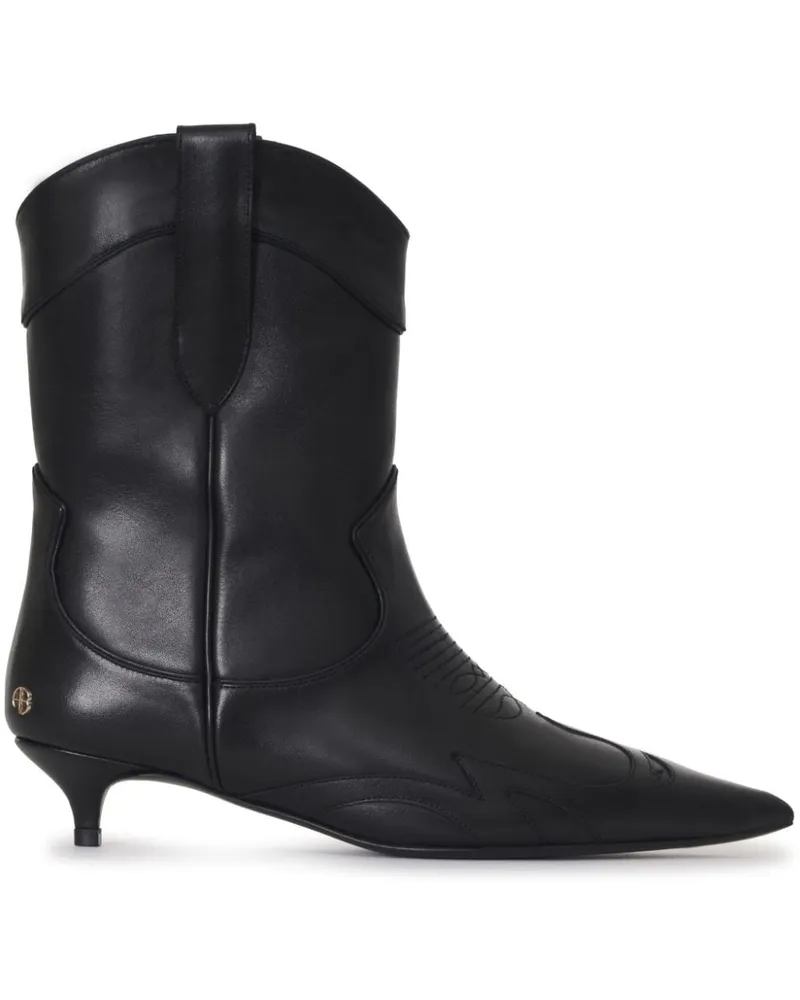 Anine Bing Rae Stiefel mit Logo-Schild Schwarz