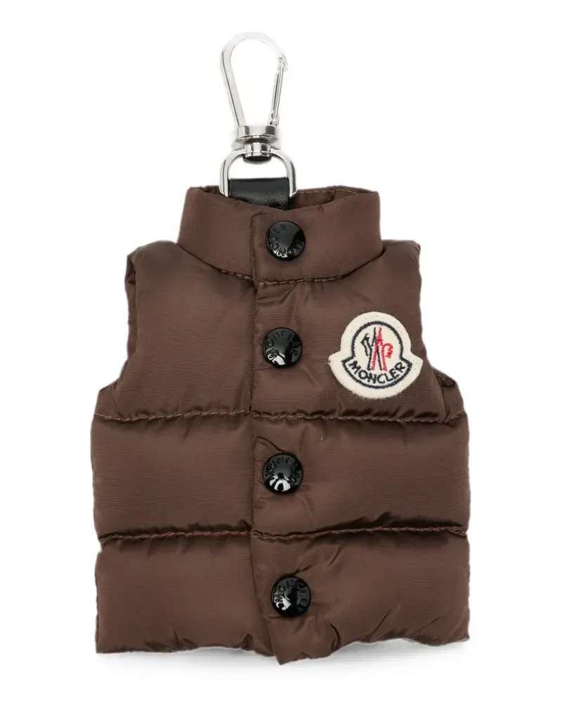 Moncler Wattierter Schlüsselanhänger mit Logo - Braun Braun