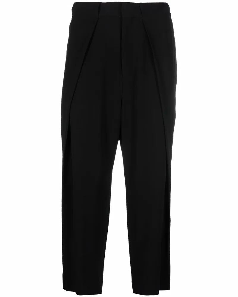 Balmain Cropped-Hose aus Krepp - Schwarz Schwarz