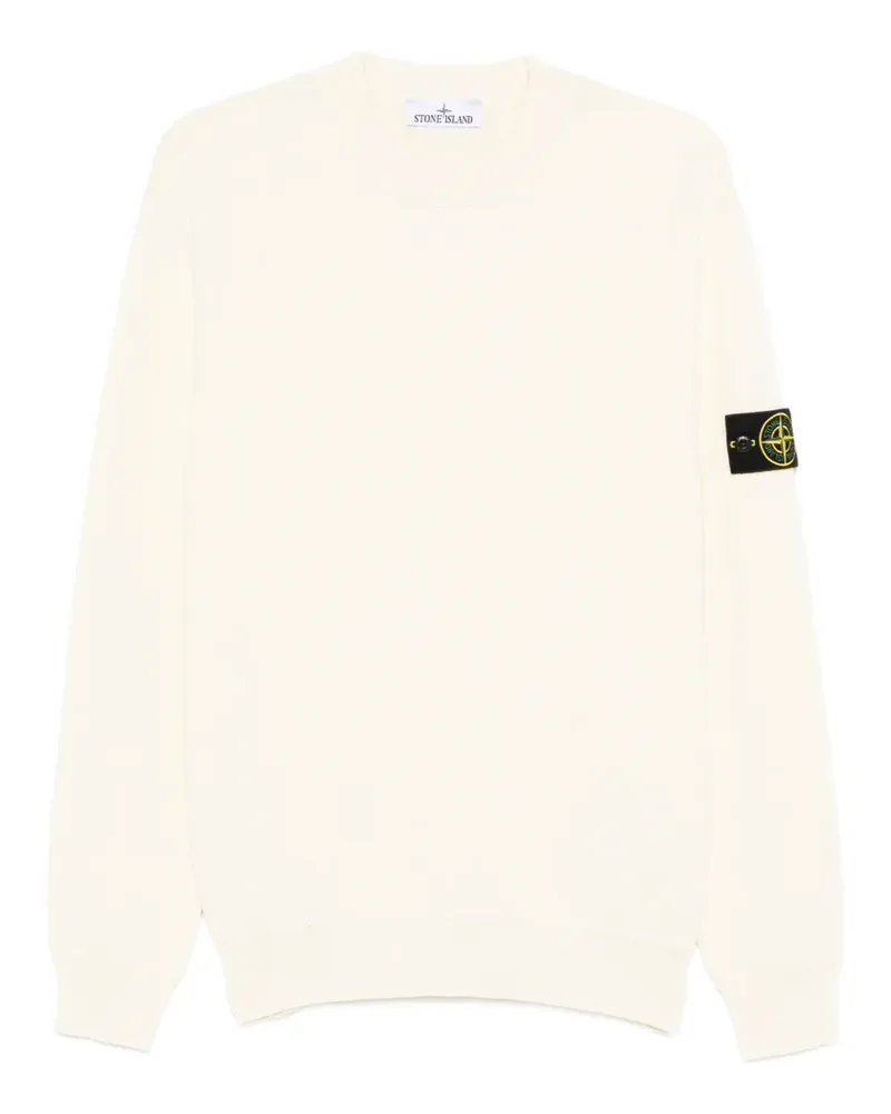Stone Island logo-patch crew-neck sweater - Nude Nude