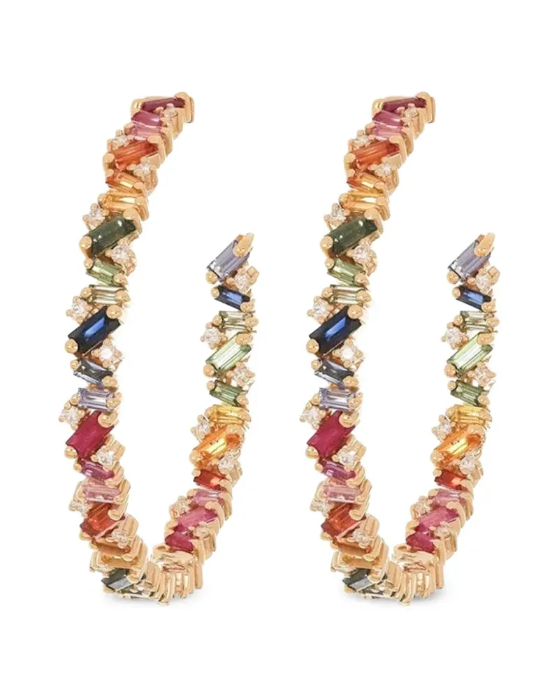 Suzanne Kalan Creolen mit Saphir und Diamant - Gold Gold