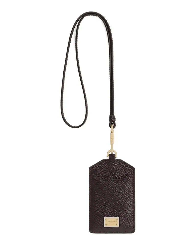 Dolce & Gabbana Dauphine calfskin keychain with plate - Rot Rot