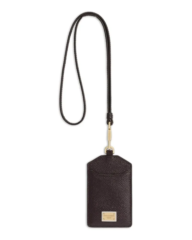 Dolce & Gabbana Dauphine calfskin keychain with plate - Rot Rot