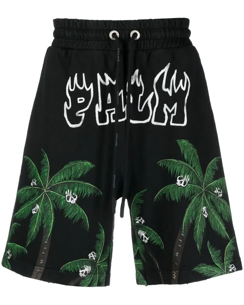 Palm Angels Joggingshorts mit "Palm"-Print - Schwarz Schwarz