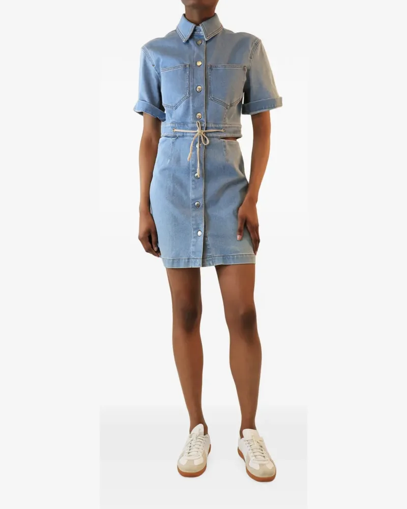 Nanushka button-down mini dress - Blau Blau
