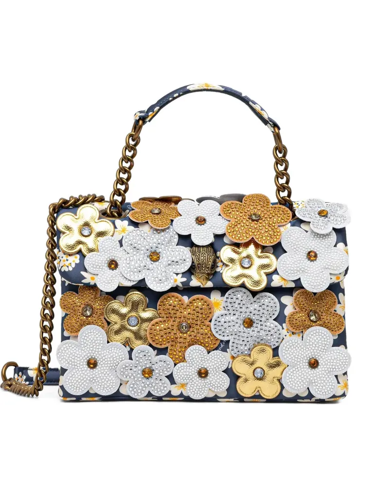 Kurt Geiger medium Daisy floral-appliqué cross body bag - Blau Blau