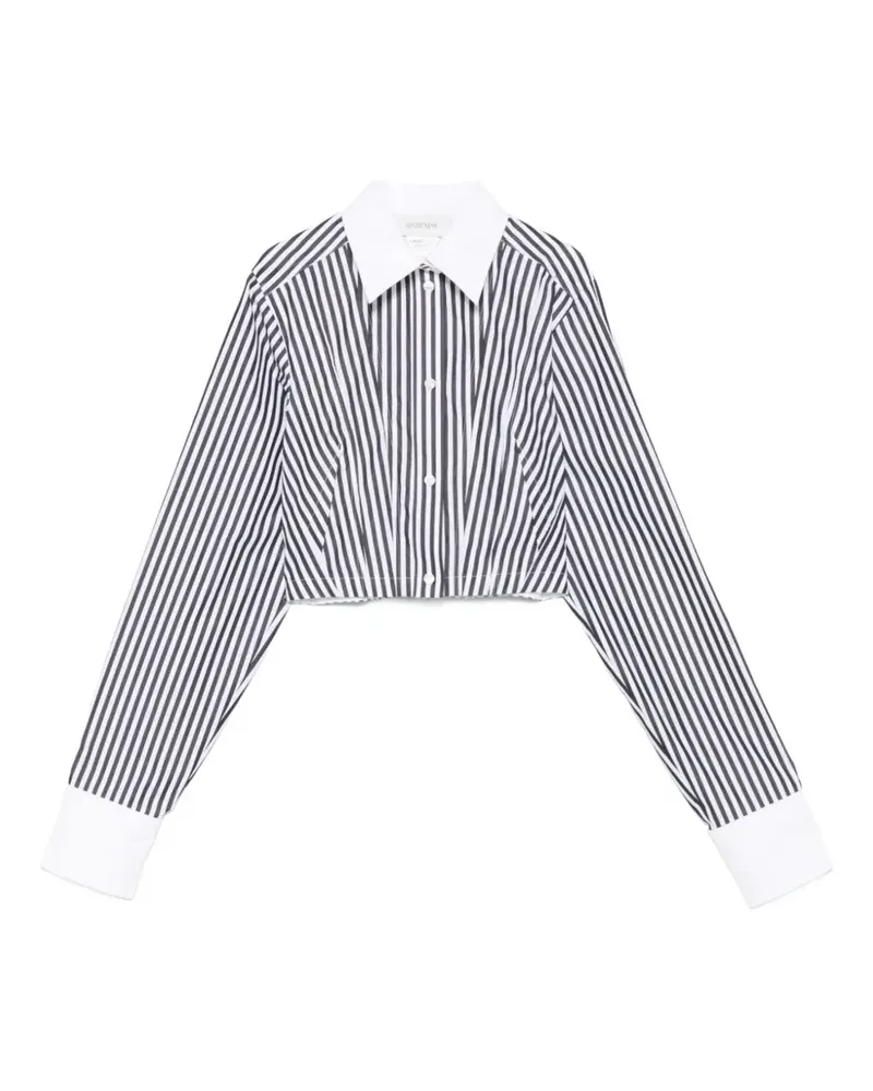 SPORTMAX striped cropped shirt - Schwarz Schwarz