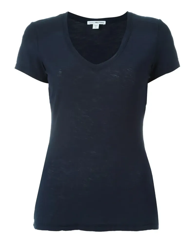 James Perse T-Shirt mit V-Ausschnitt - Schwarz Schwarz