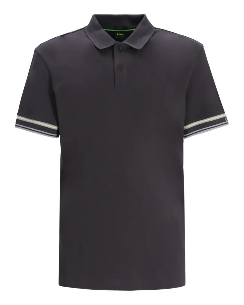 HUGO BOSS Poloshirt mit gestreiften Bündchen - Grau Grau