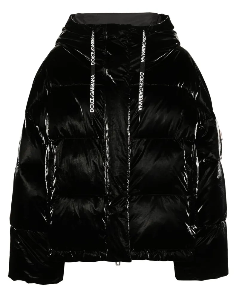 Dolce & Gabbana Beschichtete Steppjacke - Schwarz Schwarz