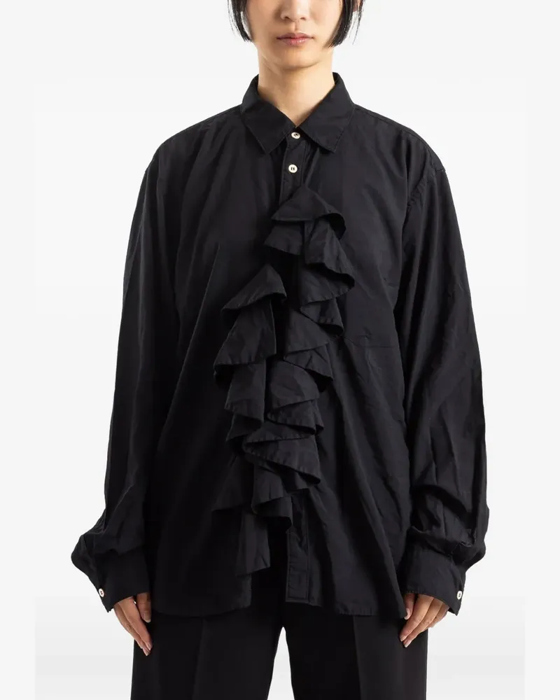 Comme des Garçons Gerüschtes Oversized-Hemd - Schwarz Schwarz