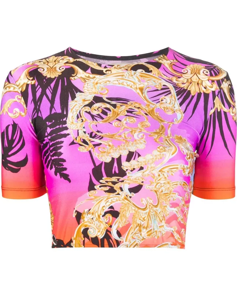 Philipp Plein Cropped-Top mit Totenkopf - Violett Violett