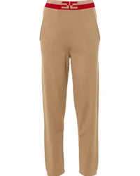 Elisabetta Franchi Gestrickte Tapered-Hose Braun