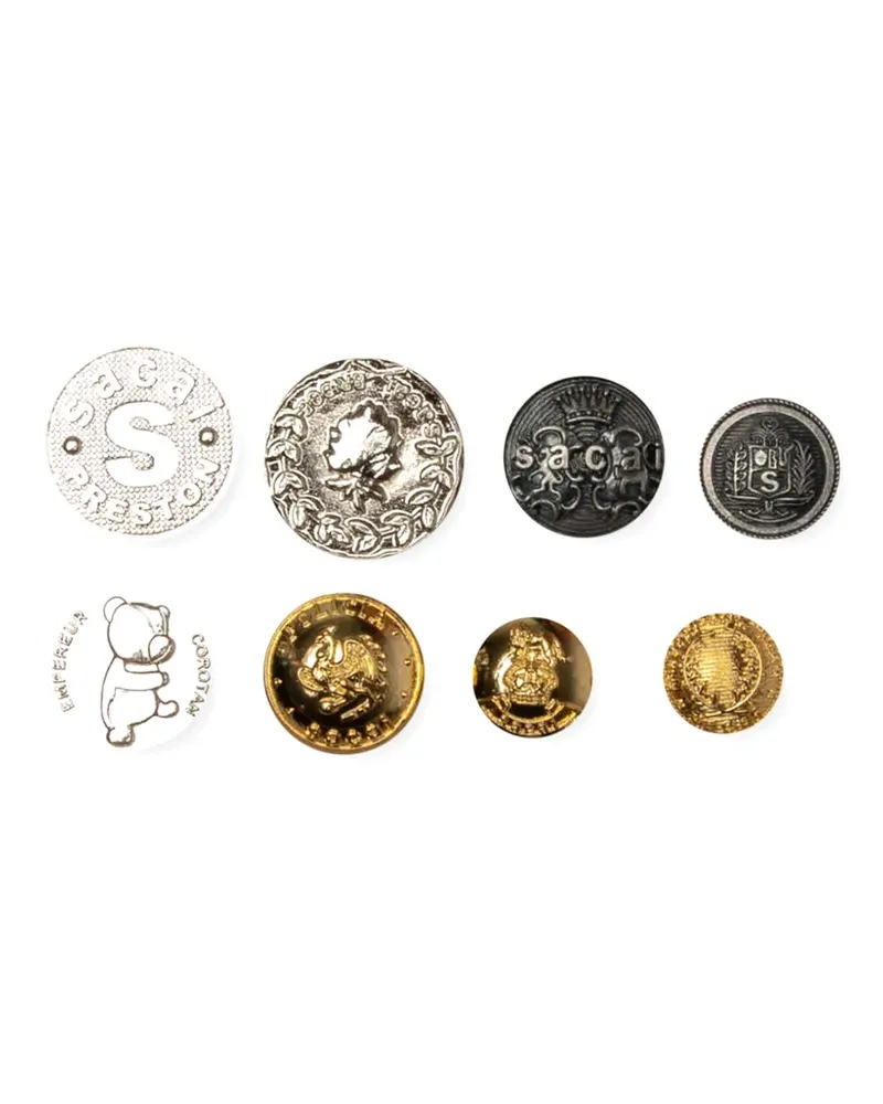 Sacai brass pins (set of eight) - Gold Gold