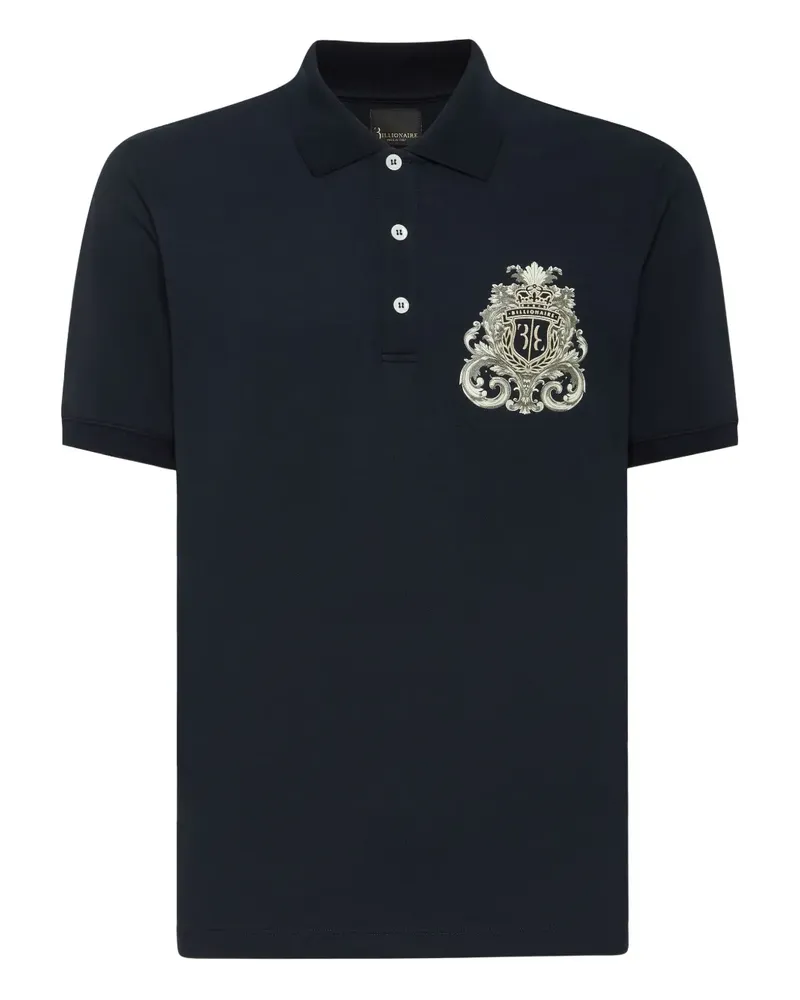 Billionaire Poloshirt mit Wappenstickerei - Blau Blau