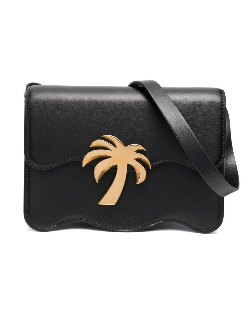 Palm Angels Schultertasche aus Leder - Schwarz Schwarz