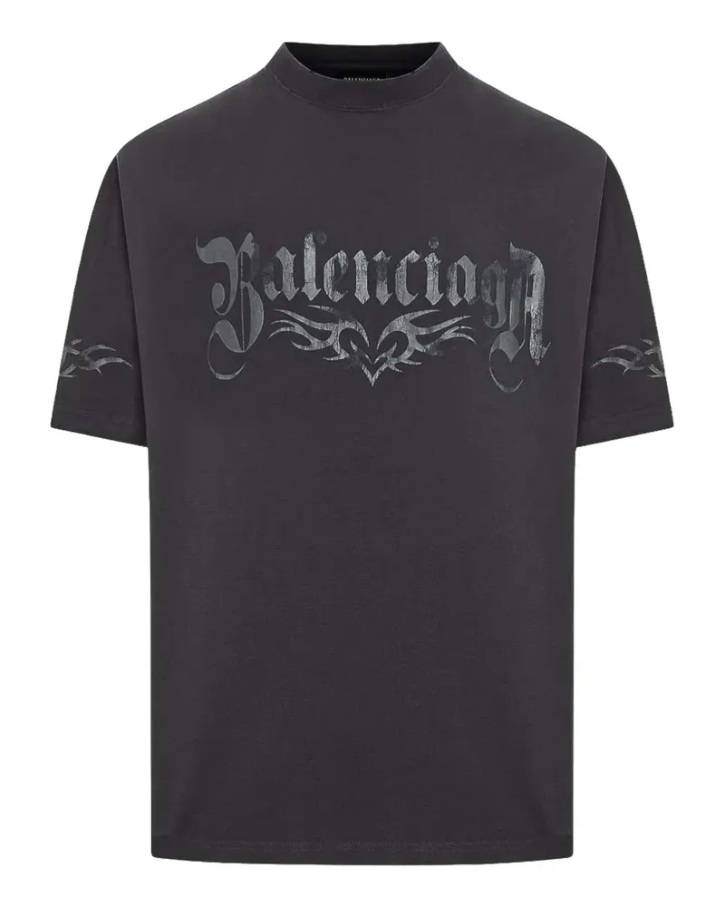 Balenciaga gothic logo-print t-shirt - Schwarz Schwarz