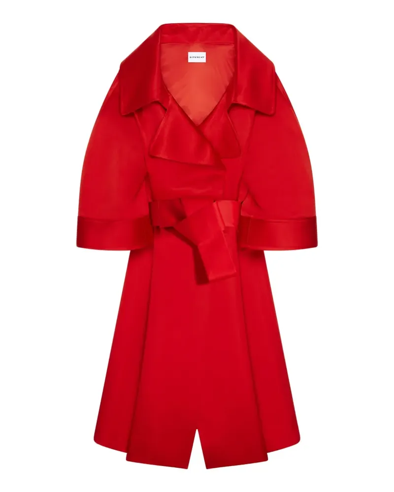 Givenchy Langer Cocoon Mantel aus Satin - Rot Rot