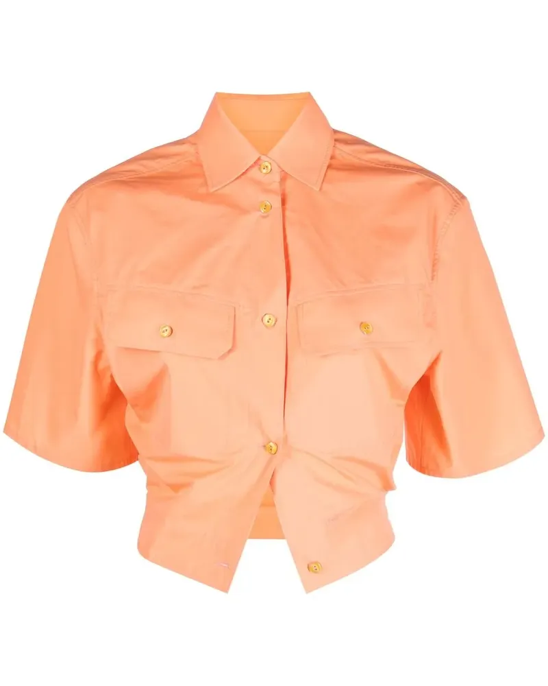 OFF-WHITE Tailliertes Toybox Cropped-Hemd - Orange Orange