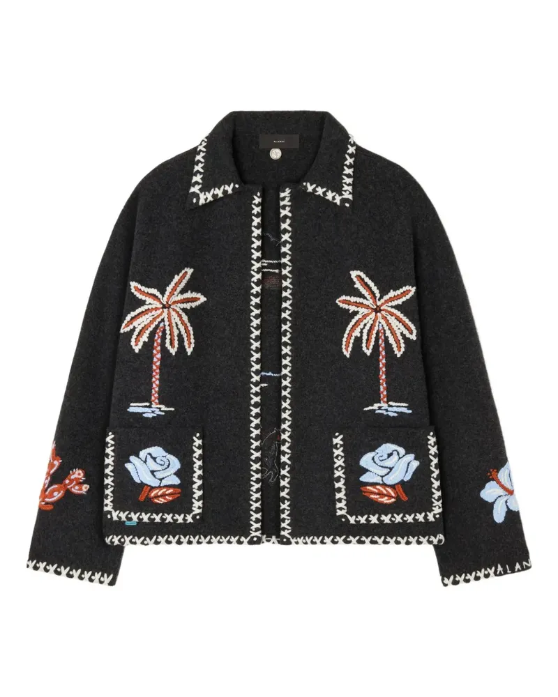 Alanui Remember Me Jacke mit Palmenstickerei - Grau Grau