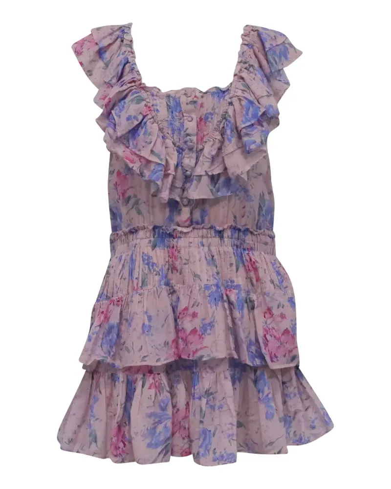 LoveShackFancy Gerüschtes Fatima Minikleid - Rosa Rosa