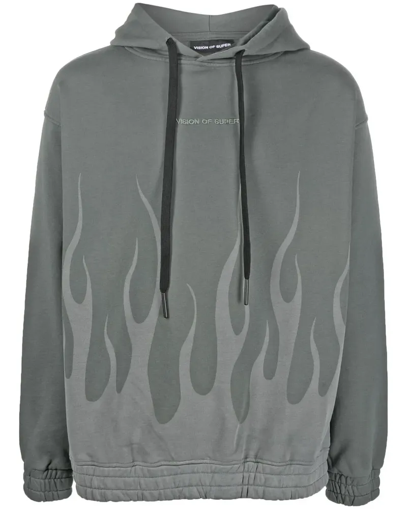 Vision Of Super Hoodie mit Flammen-Print - Grün Grün