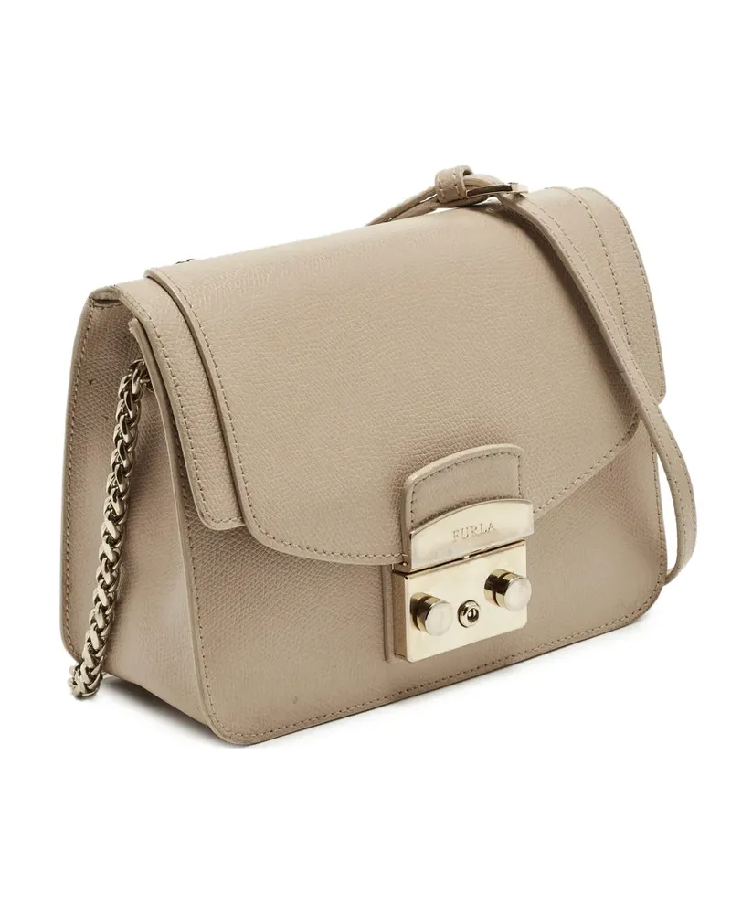 Furla Kleine Metropolis Push-Lock Schultertasche - Nude Nude