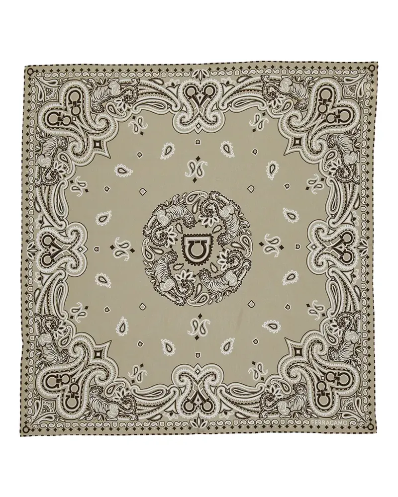 Ferragamo Gancini paisley-print scarf - Nude Nude
