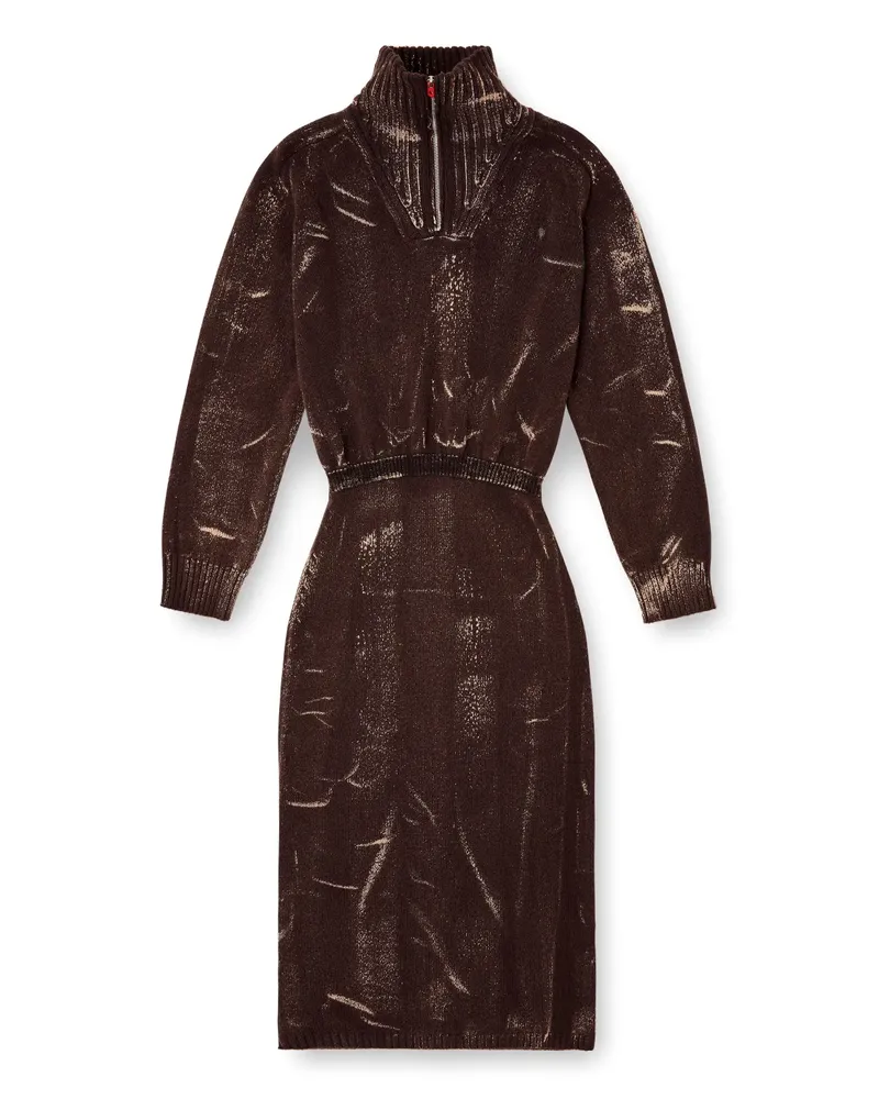 Diesel M-MARCELLE Midikleid mit Rollkragen - Braun Braun