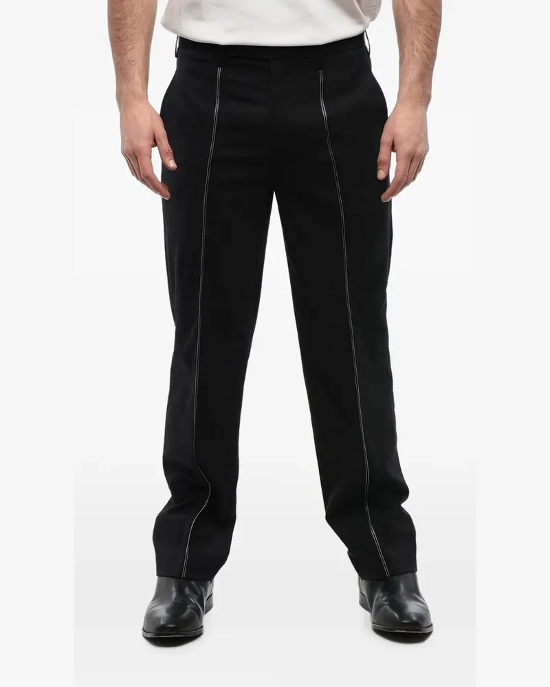 Neil Barrett contrast-stitch slim-fit trousers - Schwarz Schwarz