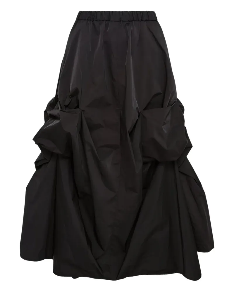 ENFÖLD ribbon tucked midi skirt - Schwarz Schwarz