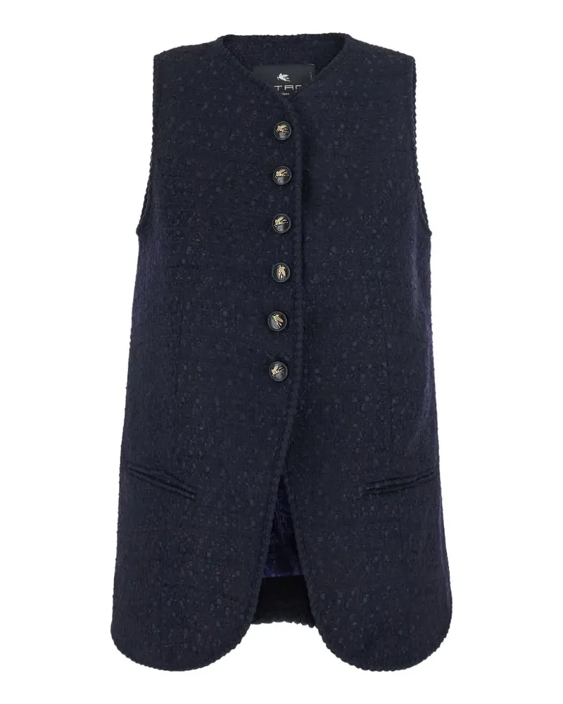 Etro Geknöpfte Bouclé-Weste - Blau Blau
