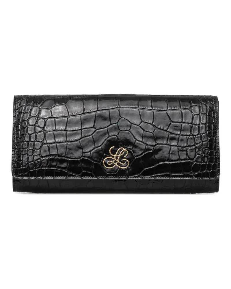 Luisa Spagnoli Clutch mit Kroko-Effekt - Schwarz Schwarz
