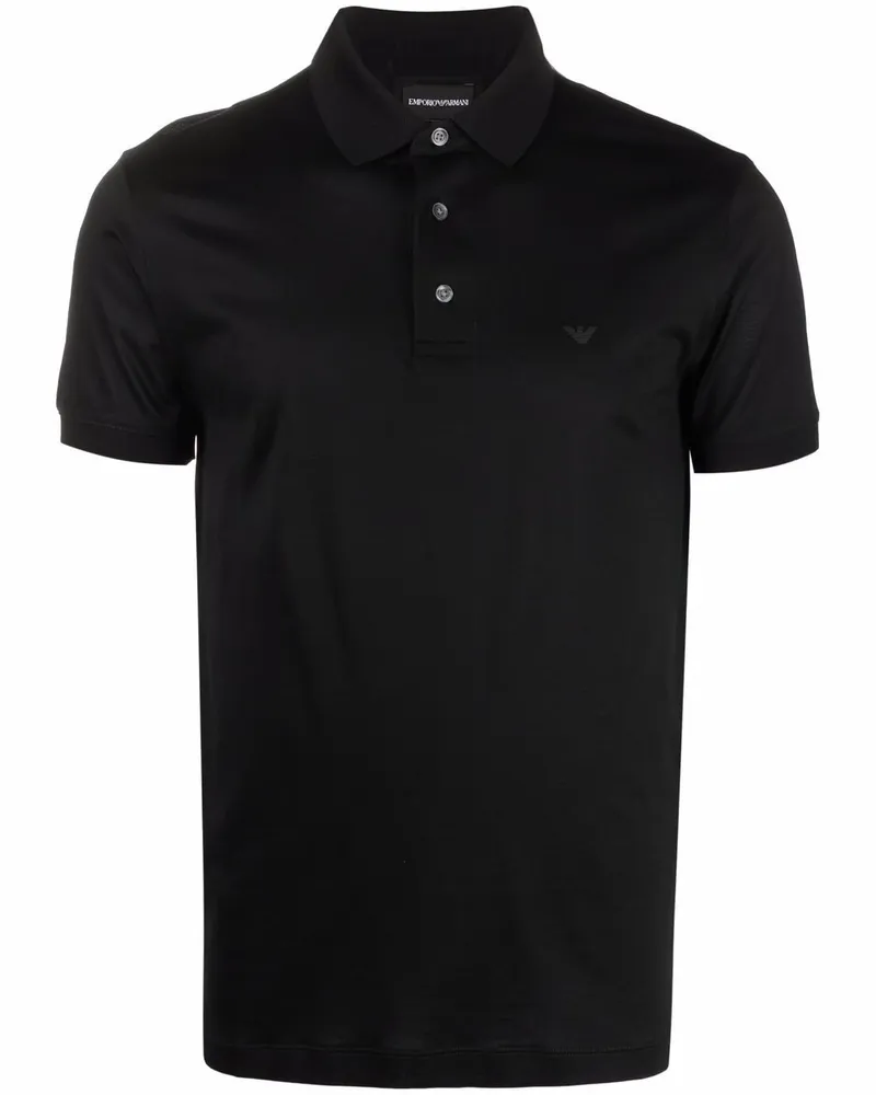 Emporio Armani Poloshirt mit Logo-Stickerei - Schwarz Schwarz
