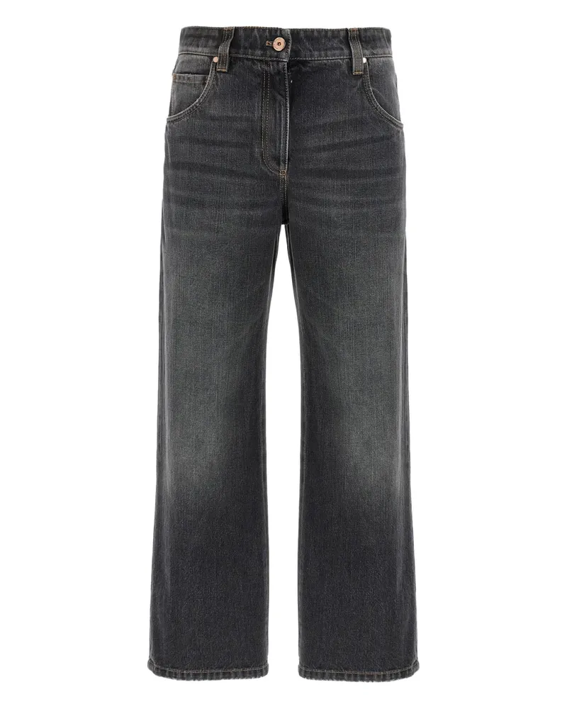 Brunello Cucinelli Jeans mit Stone-Wash-Effekt - Schwarz Schwarz