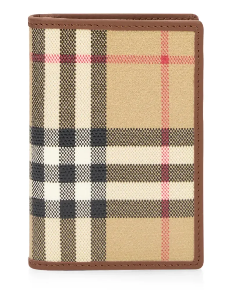 Burberry check folding cardholder - Nude Nude
