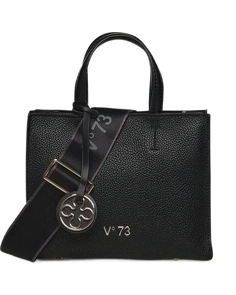 V°73 Tote Bag mit Logo-Schild - Schwarz Schwarz