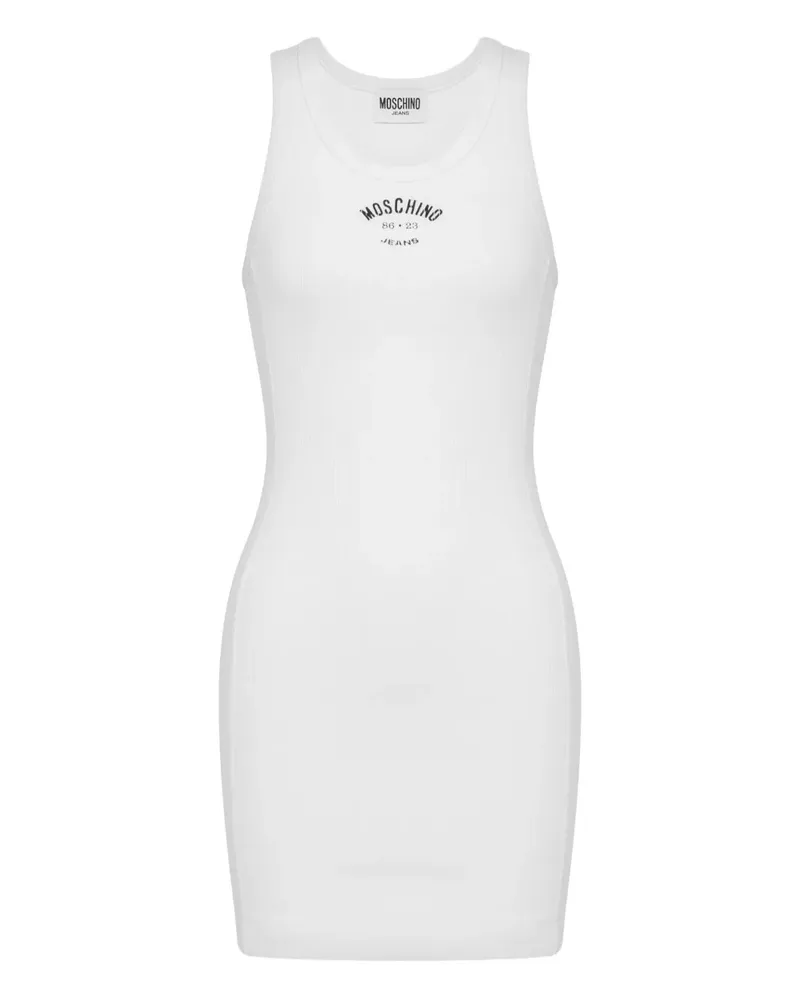 Moschino Geripptes Minikleid - Weiß Weiß