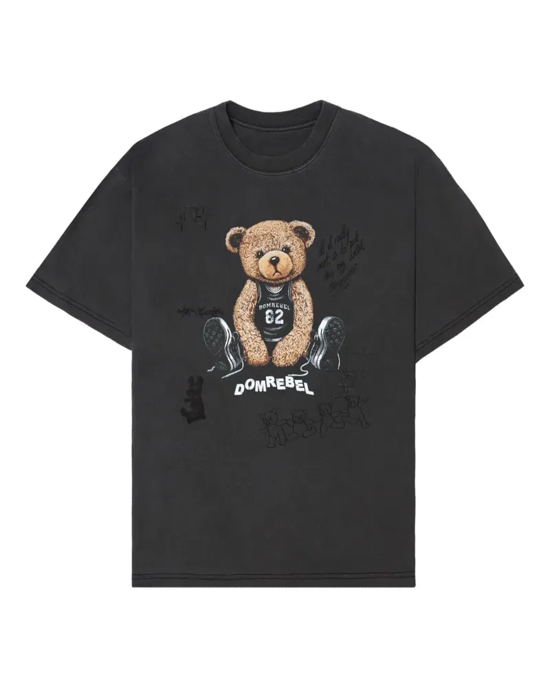 DOMREBEL T-Shirt mit Play Sketch Bear-Print - Schwarz Schwarz