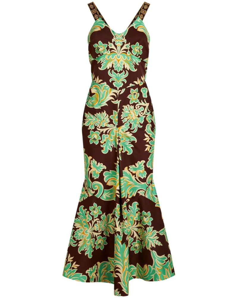 Etro Maxikleid mit Paisley-Print - Braun Braun