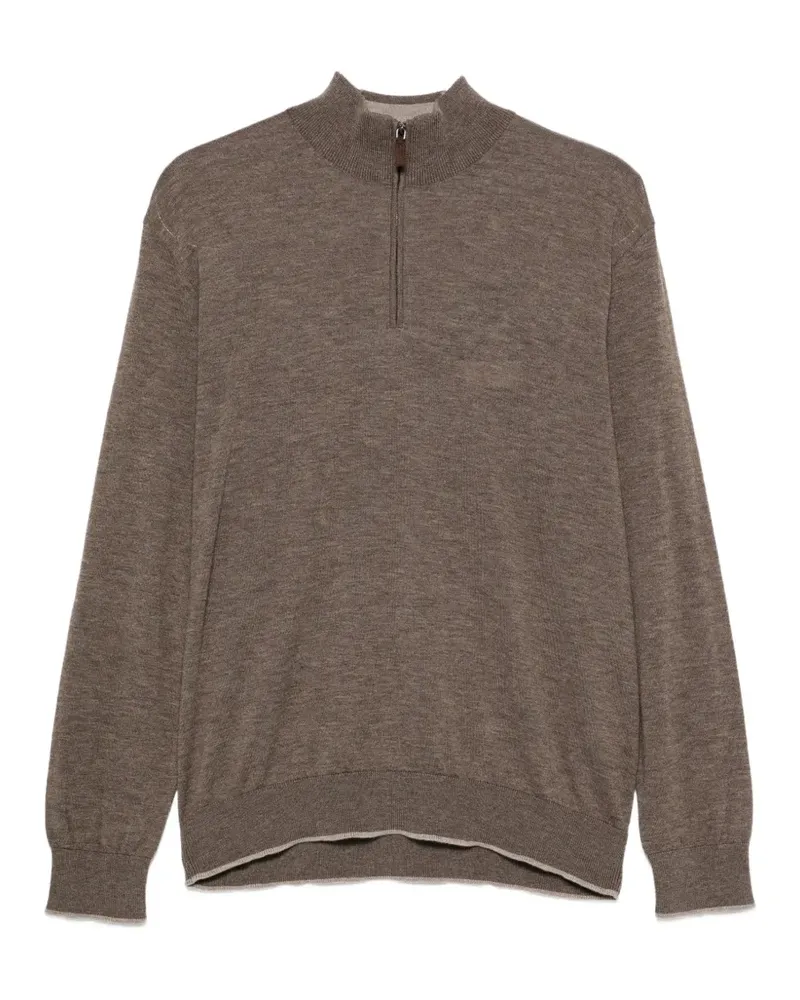 Paul & Shark Pullover mit kurzem Reißverschluss - Braun Braun