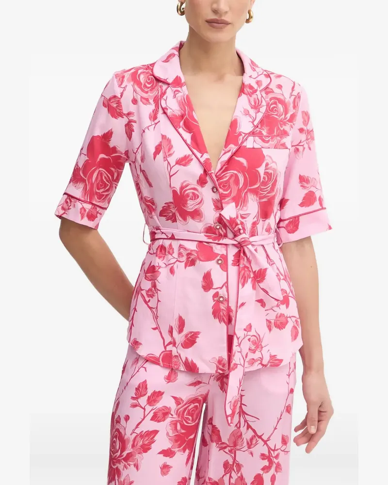 Fracomina floral-print belted blouse - Rosa Rosa