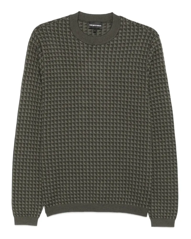 Emporio Armani Pullover aus Logo-Jacquard - Grün Grün