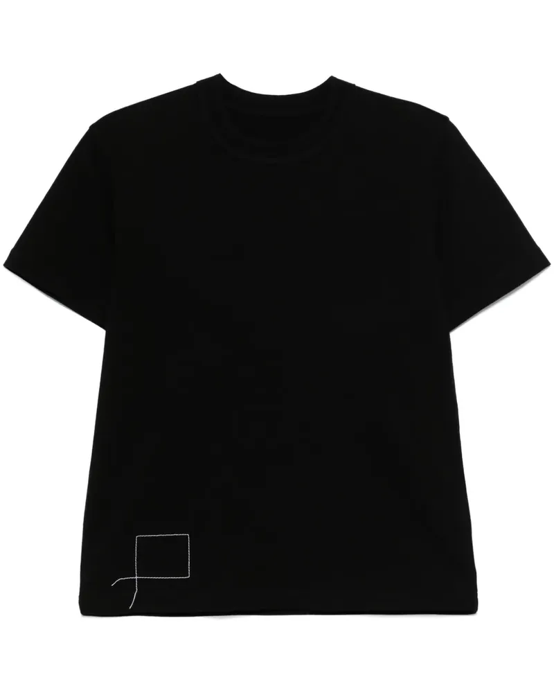 Sacai T-Shirt mit Logo-Print - Schwarz Schwarz