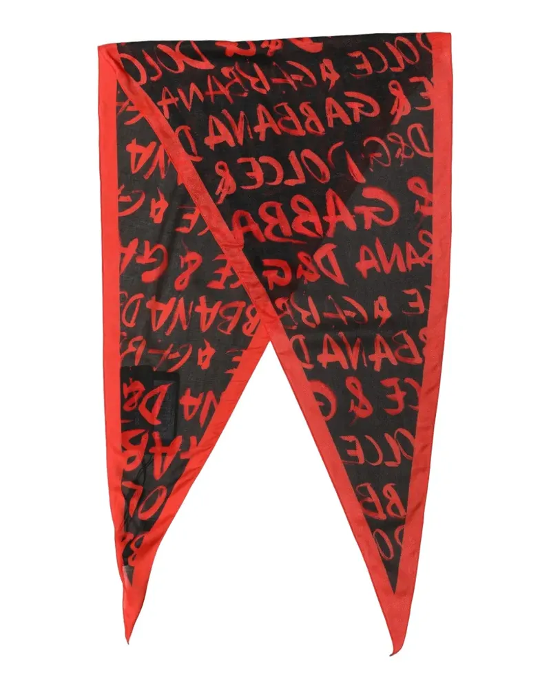 Dolce & Gabbana graffiti-logo stole scarf - Schwarz Schwarz