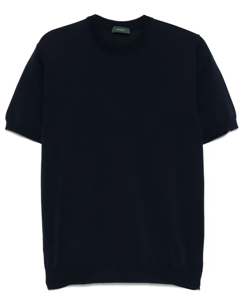 Zanone Gestricktes T-Shirt - Blau Blau